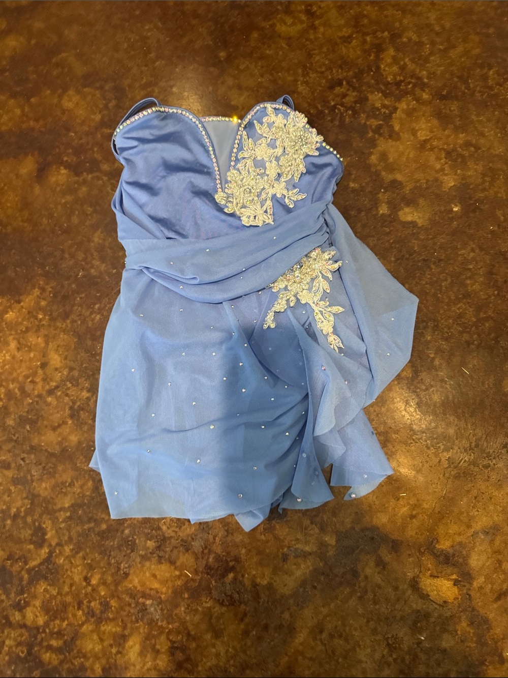 Blue Beaded Custom Dance Costume